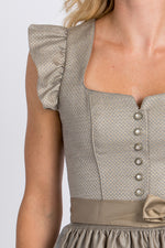 Wenger Dirndl Carolina hellgrau Detail Ärmel | Wenger dirndl Carolina light grey sleeve detail