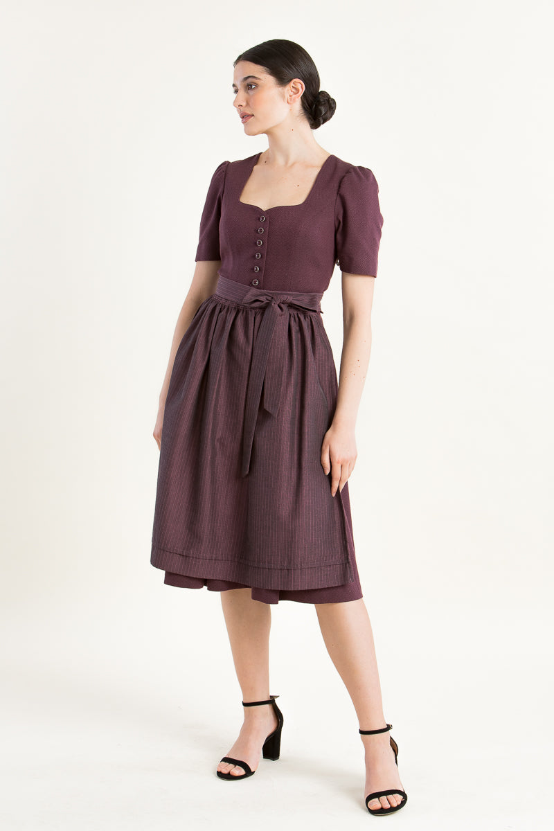 Wenger Dirndl Frieda weinrot Vorderansicht | Wenger Dirndl Frieda wine red front view