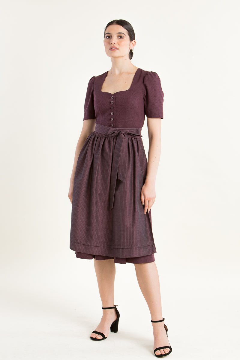 Wenger Dirndl Frieda weinrot Rückansicht | Wenger Dirndl Frieda wine red back view