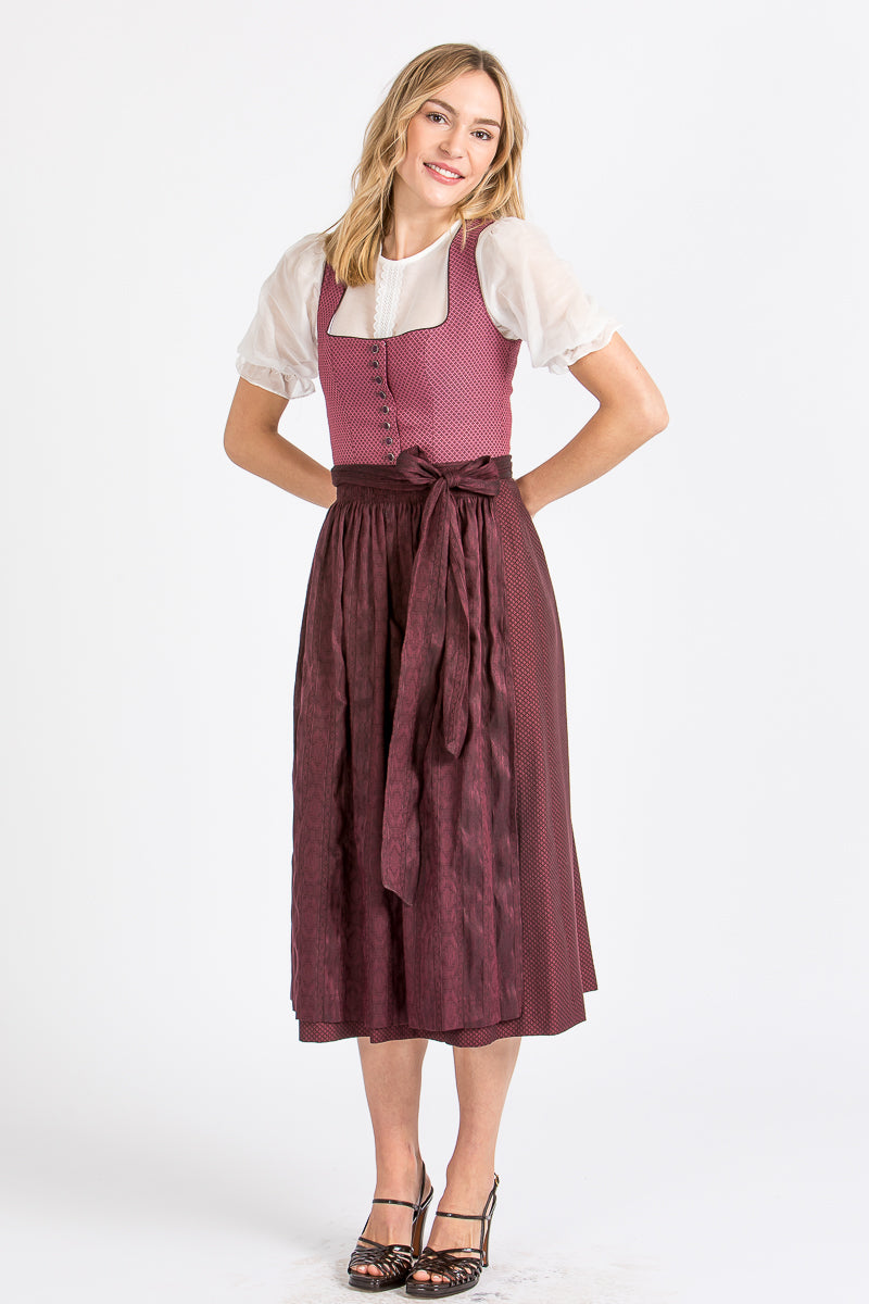 Wenger Dirndl Isolde bordeaux Rückansicht | Wenger Dirndl Isolde bordeaux back view