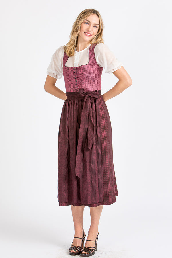 Wenger Dirndl Isolde bordeaux Rückansicht | Wenger Dirndl Isolde bordeaux back view