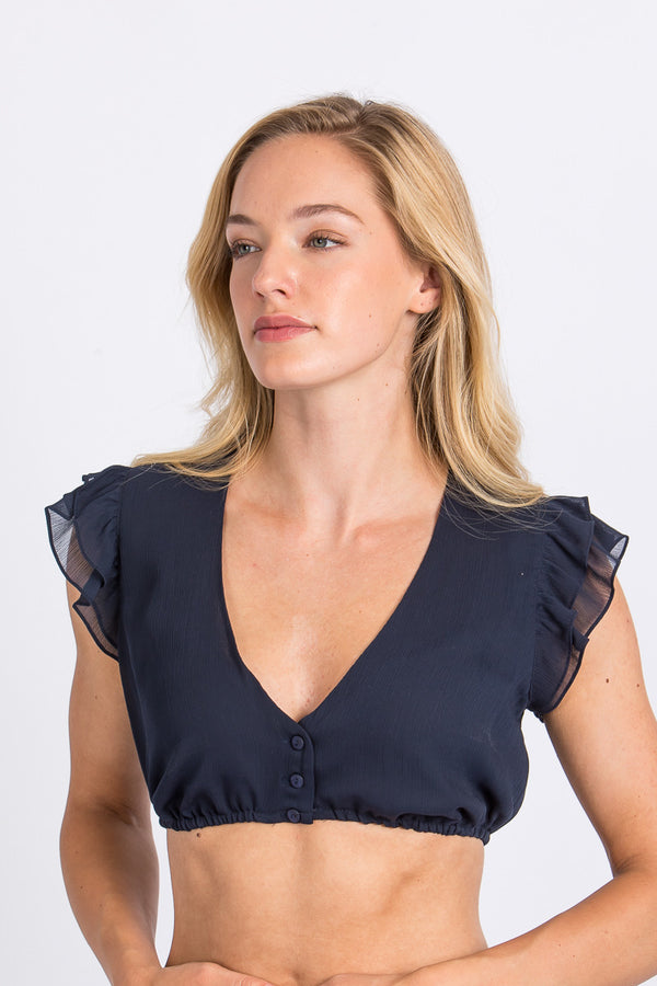 Wenger Dirndlbluse Amalia blau Vorderansicht | Wenger dirndl blouse Amalia blue front view