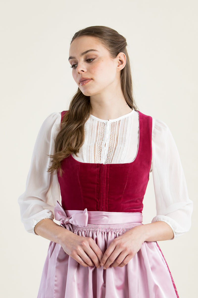 Wenger Dirndlbluse Ines ecru Rückansicht | Wenger dirndl blouse Ines ecru back view