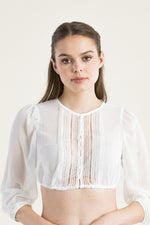 Wenger Dirndlbluse Ines ecru Detail | Wenger dirndl blouse Ines ecru detail