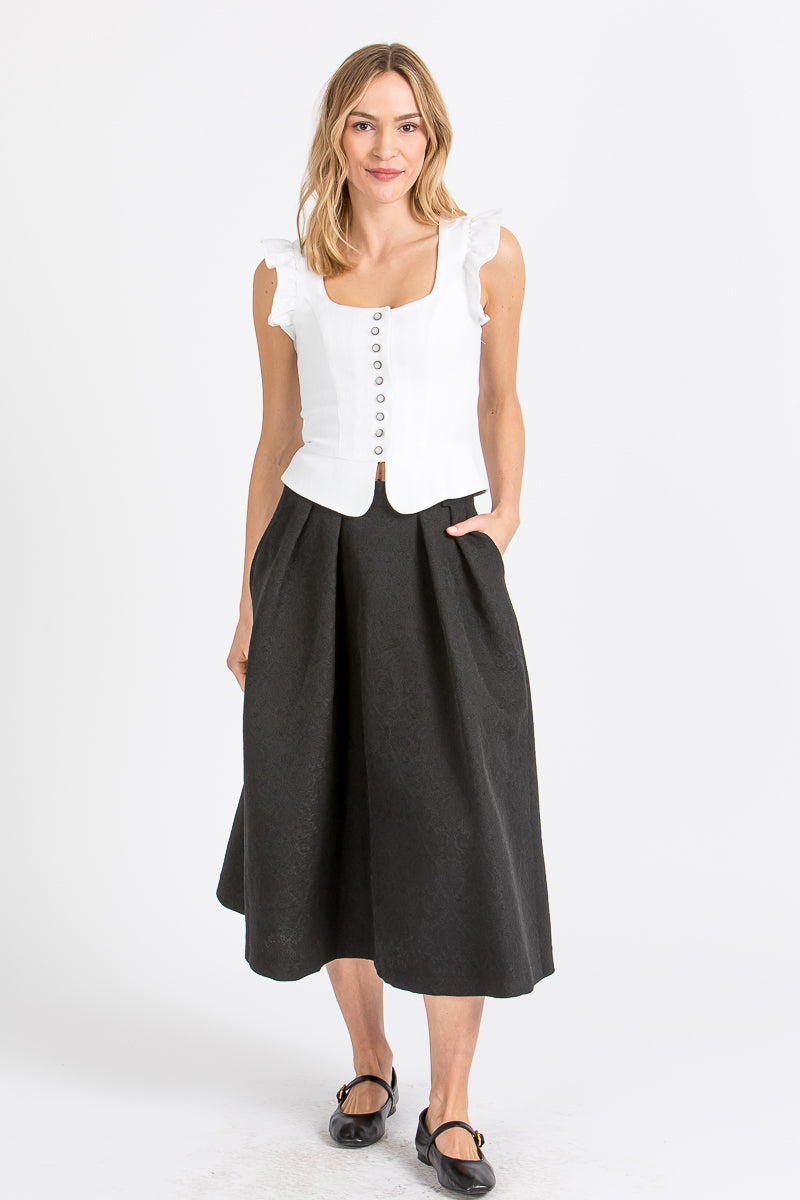 Wenger Trachtenmieder Wien Weiß Vorderansicht | Wenger traditional bodice Wien white front view