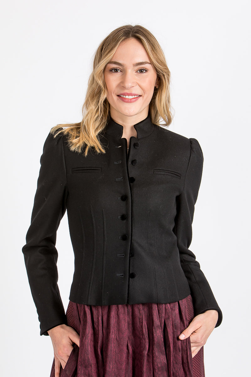 Wenger Trachtenjanker Kirchberg schwarz Detail | Wenger traditional jacket Kirchberg black detail