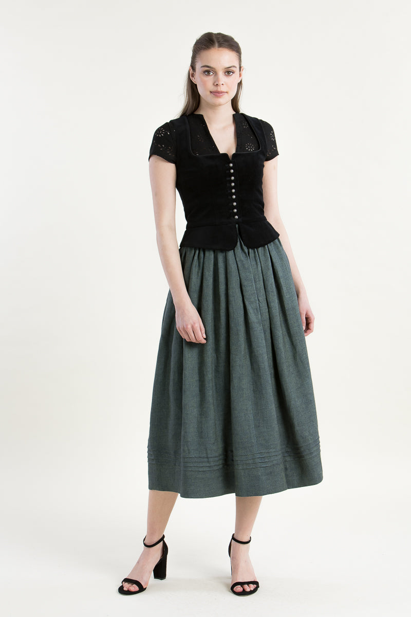 Wenger Trachtenmieder Fabia schwarz Detail | Wenger traditional bodice Fabia black detail