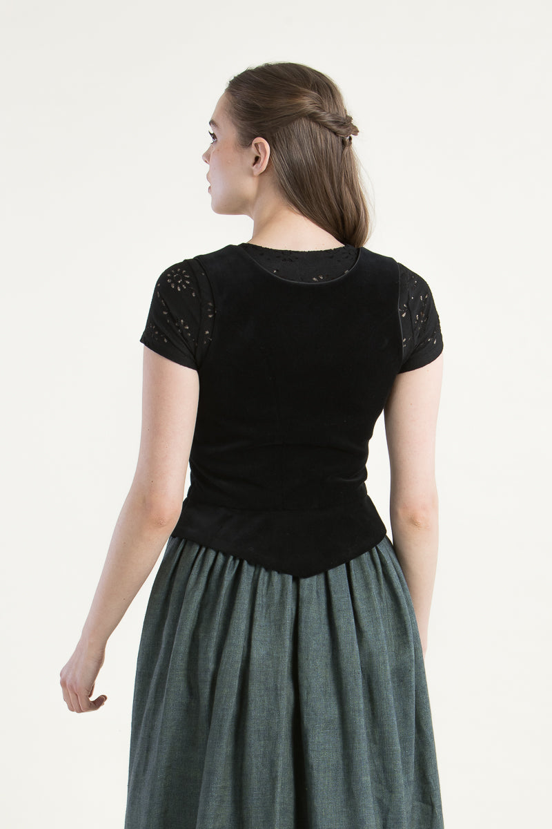 Wenger Trachtenmieder Fabia schwarz Schnürung | Wenger traditional bodice Fabia black lacing