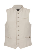 Alpenherz Trachtenweste Sebastian beige Vorderansicht | Alpenherz Trachtenweste Sebastian beige front view