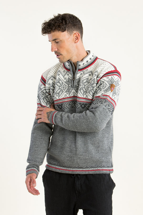 Dale of Norway Norweger Pullover Vail grau Vorderansicht | Dale of Norway Norwegian sweater Vail grey front view