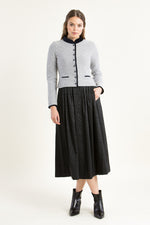 Astrifa Strickjanker Ruhpolding grau/marine Vorderansicht | Astrifa knit jacket Ruhpolding grey/navy front view
