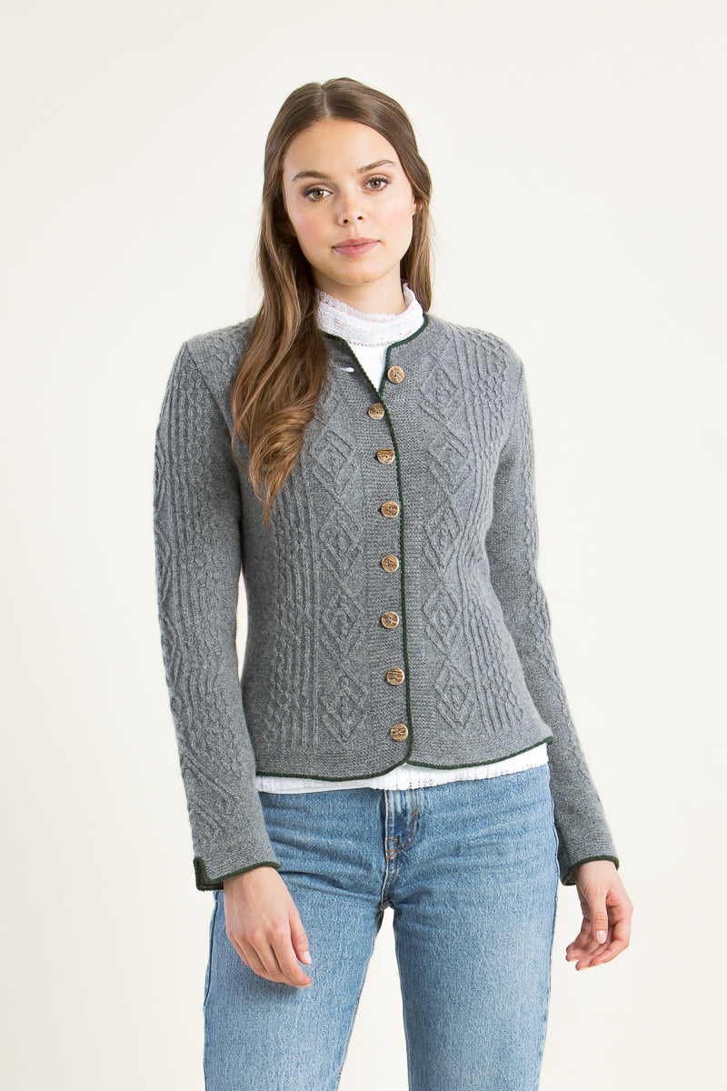 Astrifa Strickjanker Fellhof grau Vorderansicht | Astrifa knit jacket Fellhof grey front view