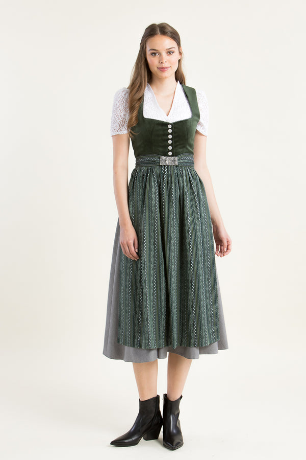 Berwin & Wolff Samtdirndl grün Vorderansicht | Berwin & Wolff Velvet Dirndl green front view