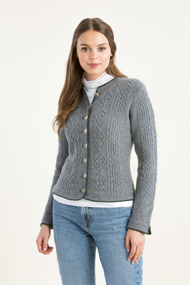 Astrifa Strickjanker Fellhof grau Rückansicht | Astrifa knit jacket Fellhof grey back view