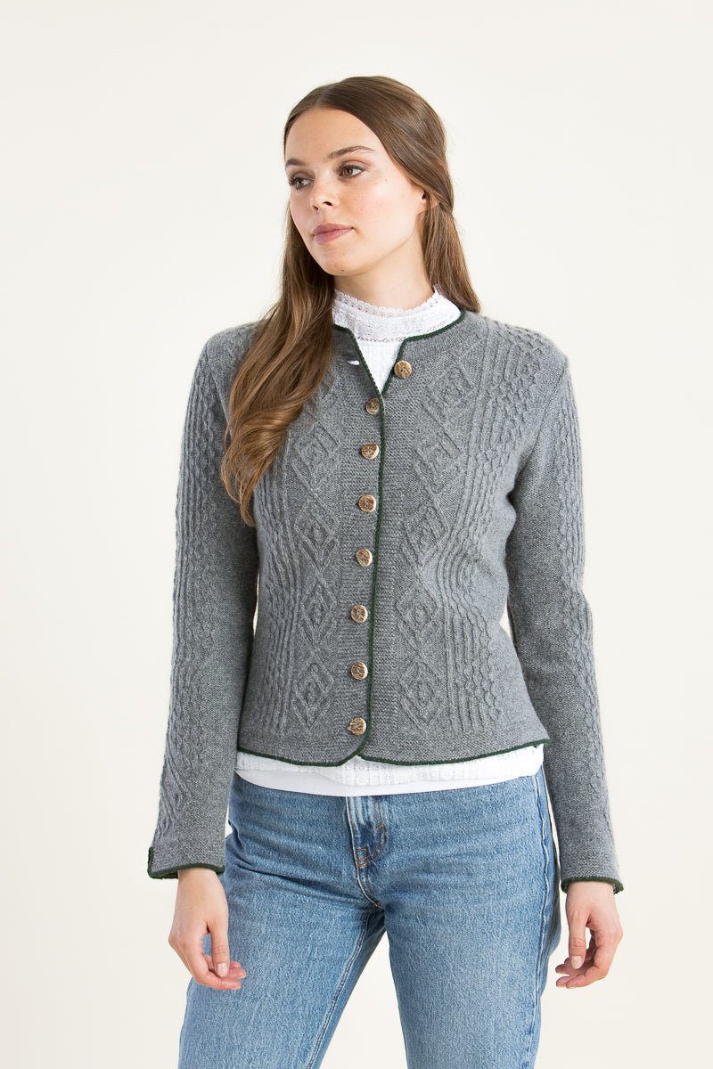 Astrifa Strickjanker Fellhof grau Detail | Astrifa knit jacket Fellhof grey detail
