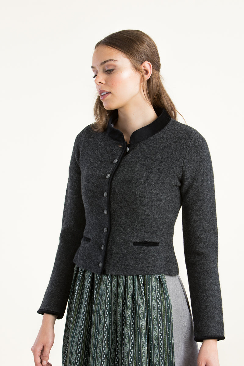 Astrifa Strickjanker Ruhpolding graphit Rückansicht | Astrifa knit jacket Ruhpolding graphite back view