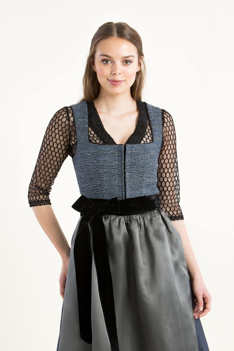 Kinga Mathe Dirndl Palamos nachtblau Detail Mieder | Kinga Mathe Dirndl Palamos night blue bodice detail