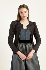 Alpenherz Samtjanker schwarz Getragen | Alpenherz velvet jacket black worn