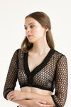 Alissa by Kinga Mathe Dirndlbluse Lee schwarz Vorderansicht | Alissa by Kinga Mathe dirndl blouse Lee black front view