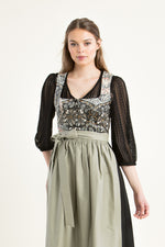 Wenger Samtdirndl Iva anthrazit Detail Mieder | Wenger velvet Dirndl Iva anthracite bodice detail