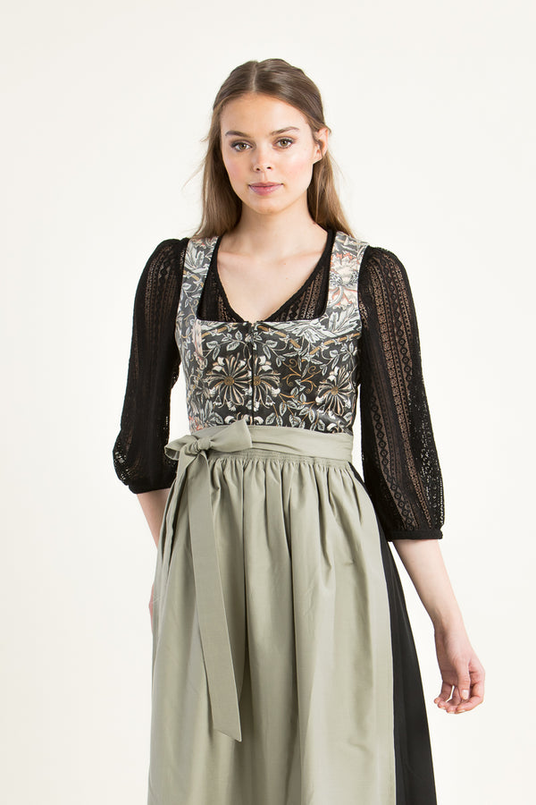Wenger Samtdirndl Iva anthrazit Detail Mieder | Wenger velvet Dirndl Iva anthracite bodice detail