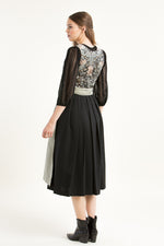Wenger Samtdirndl Iva anthrazit Rückansicht | Wenger velvet Dirndl Iva anthracite back view