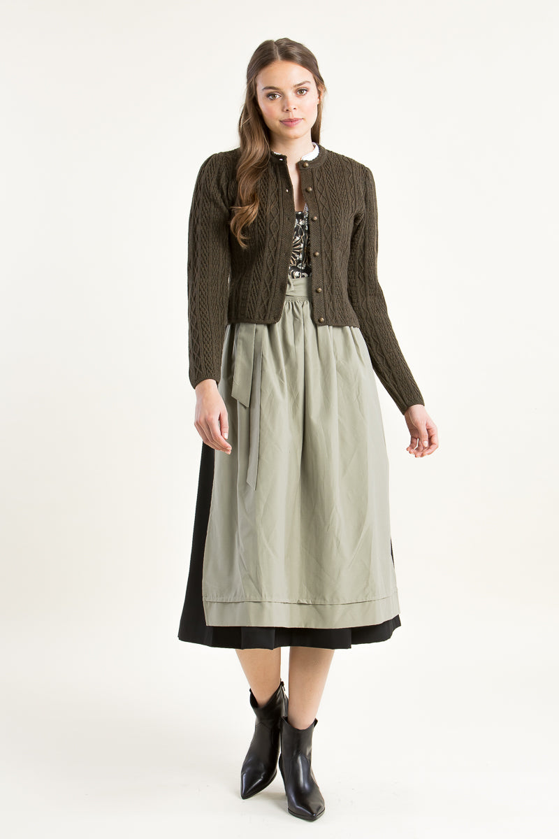 Gottseidank Strickjanker Sophia oliv Rückansicht | Gottseidank knitted janker Sophia olive back view