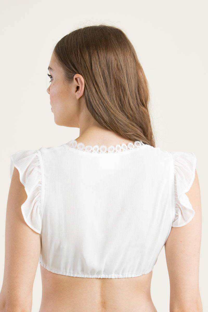 Wenger Dirndlbluse Isa ecru getragen Detail | Wenger dirndl blouse Isa ecru worn detail