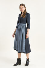 Hammerschmid Langarmdirndl Weitsee blau Vorderansicht | Hammerschmid long-sleeve dirndl Weitsee blue front view