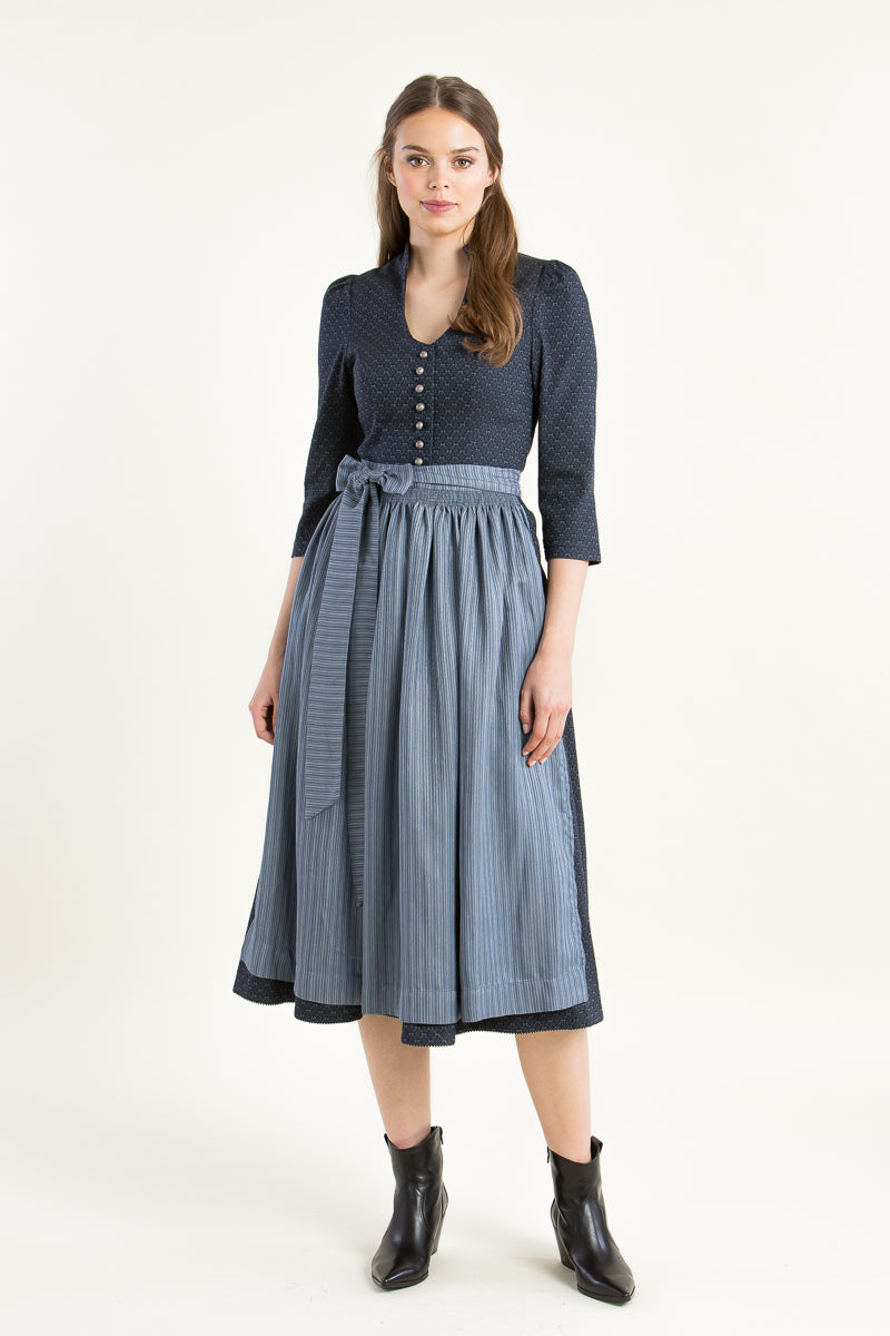 Hammerschmid Langarmdirndl Weitsee blau Rückansicht | Hammerschmid long-sleeve dirndl Weitsee blue back view