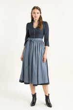 Hammerschmid Langarmdirndl Weitsee blau Rückansicht | Hammerschmid long-sleeve dirndl Weitsee blue back view
