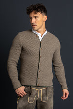 Gottseidank Strickjanker Xaver stein/tanne Detail | Gottseidank Xaver knitted janker stone/fir detail